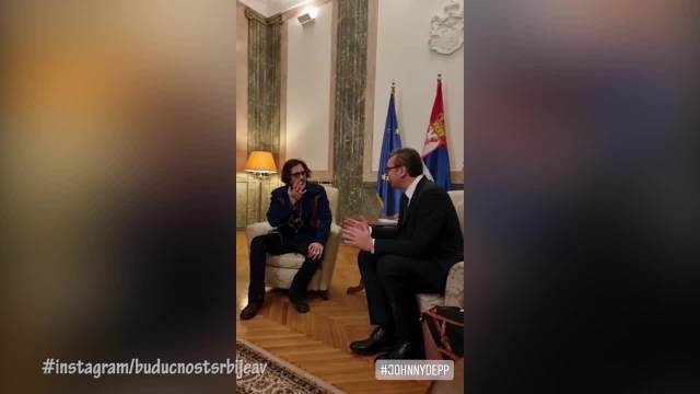 DŽONI DEP I PREDSEDNIK SRBIJE NASMEJANI: Vučić ugostio holivudskog GLUMCA na Andrićevom vencu: DOBRO DOŠAO U SRBIJU! (VIDEO)