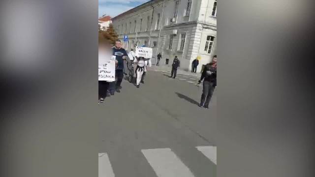 Majka ubijene devojčice na protestu u Vršcu